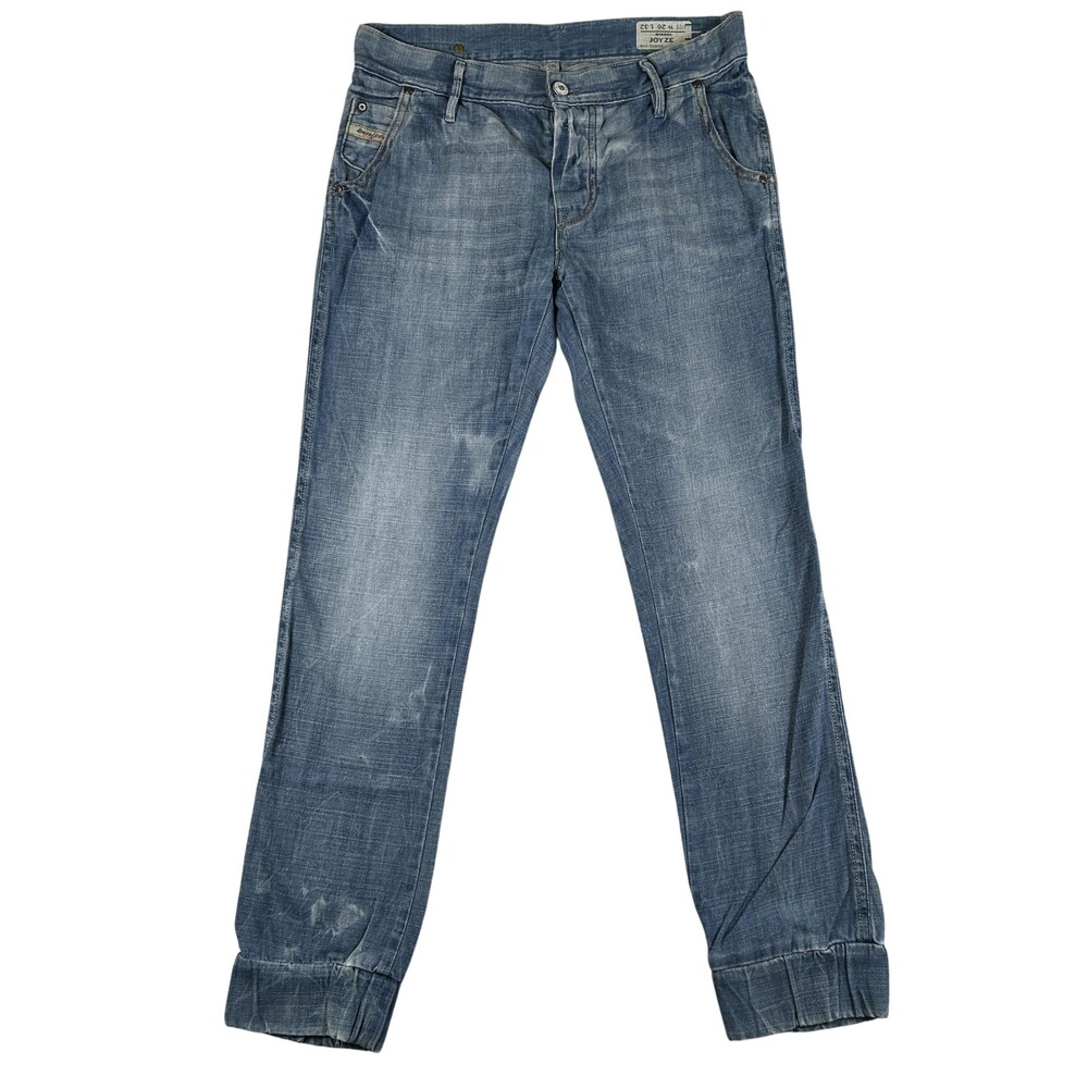 Diesel Joyze Jeans Womens 26 Light Wash Relaxed Tapered Cuffed Made In Italy